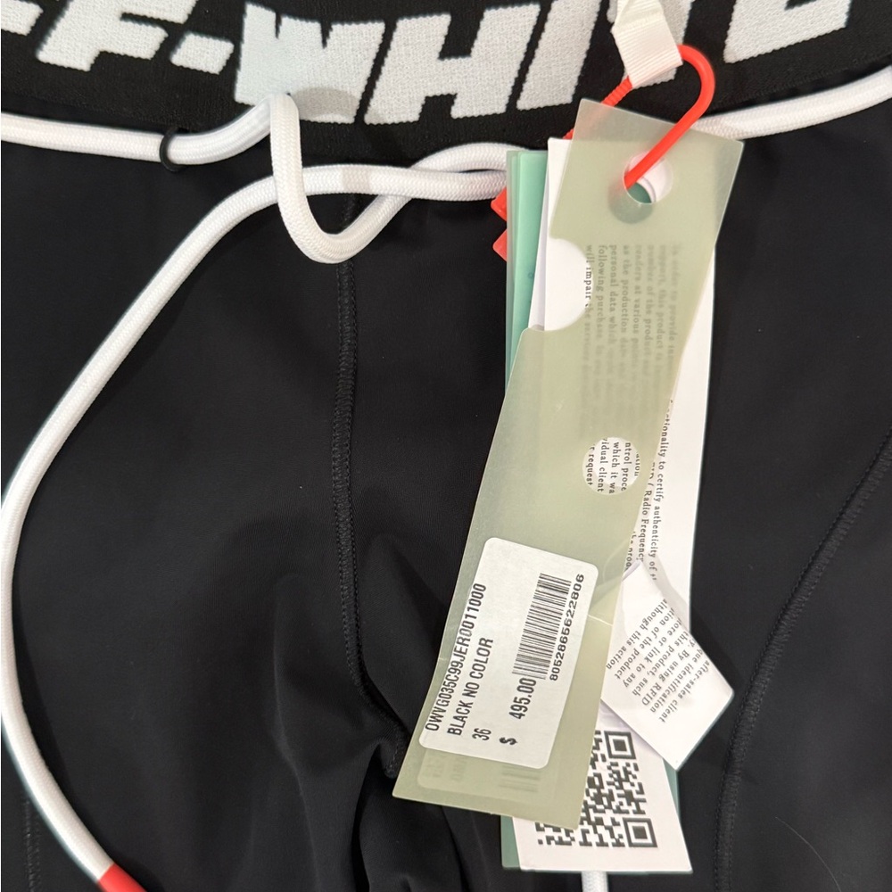 Off-White Black Logo Waist Drawstring Leggings NW… - image 4
